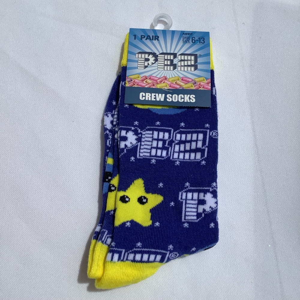 Pez Magic Flying Stars Midnight Sky Crew Socks